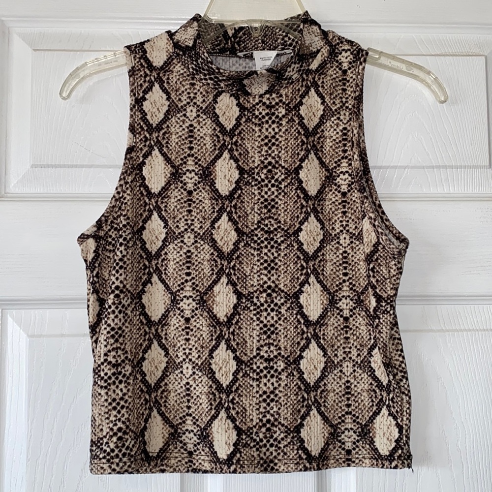 Caution to the Wind Snake Print Crop Top